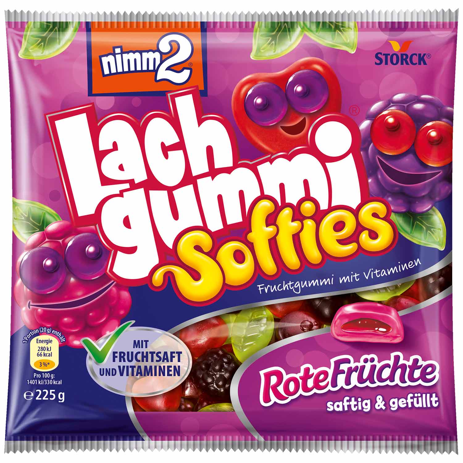 nimm2 Lachgummi Softies Rote Früchte 225g