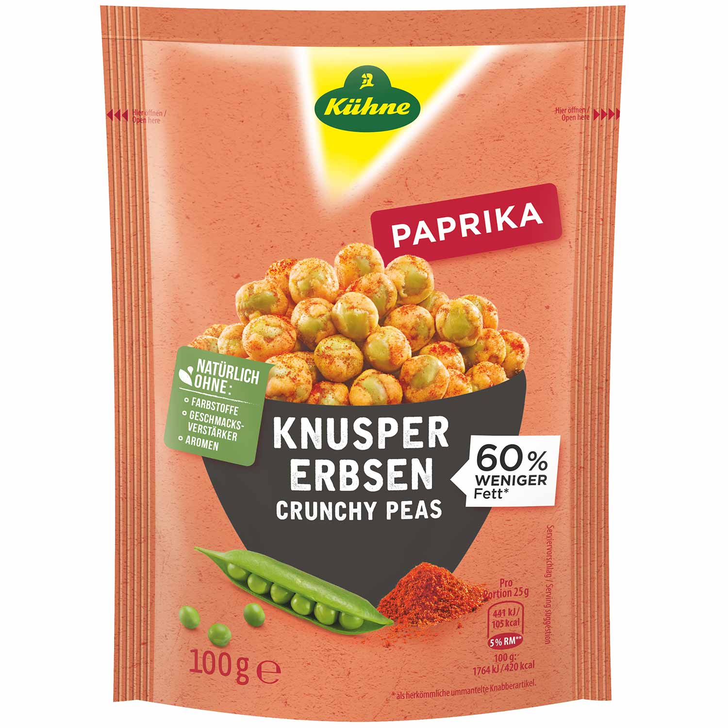 Kühne Knuspererbsen Paprika 100g