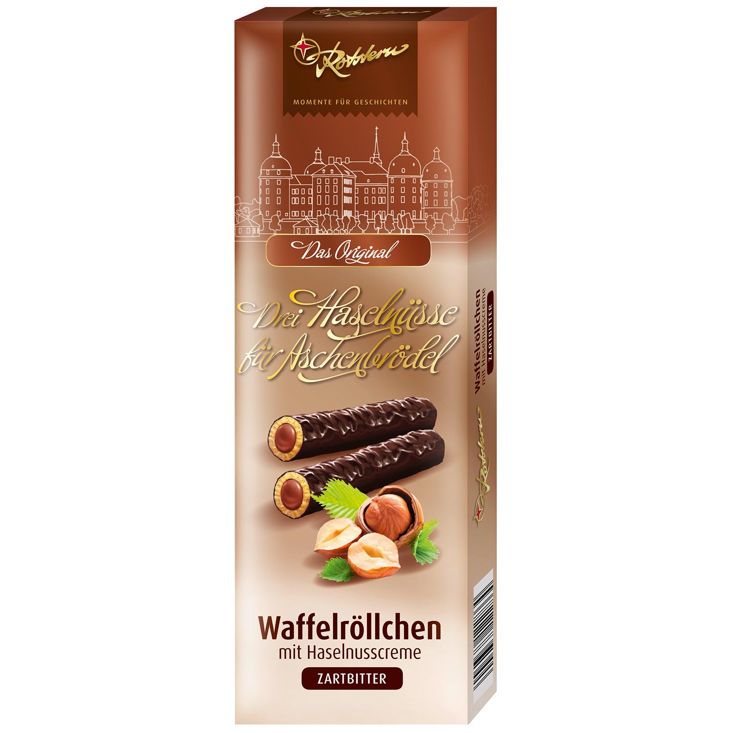 Rotstern Das Original 'Drei Haselnüsse für Aschenbrödel' Waffelröllchen Zartbitter 125g