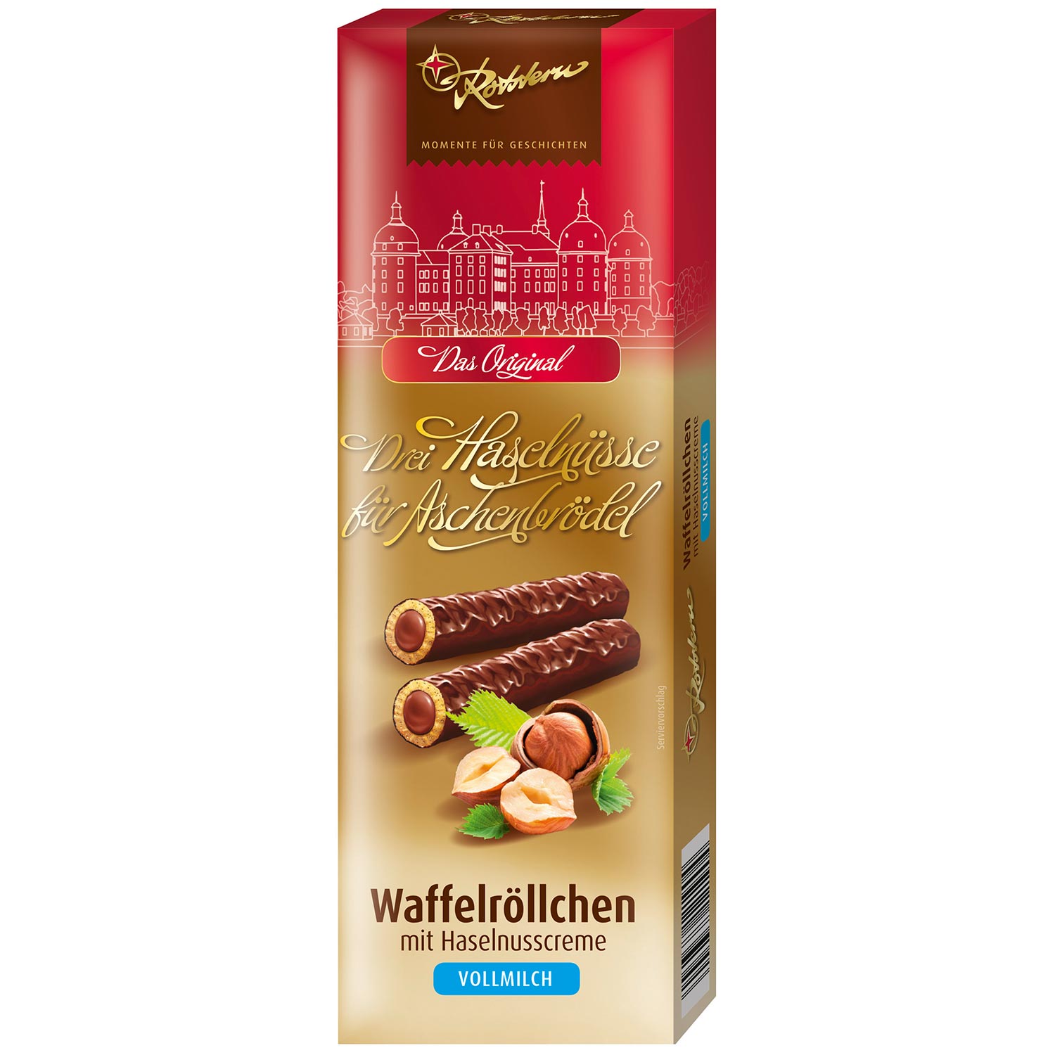Rotstern Das Original 'Drei Haselnüsse für Aschenbrödel' Waffelröllchen Vollmilch 125g
