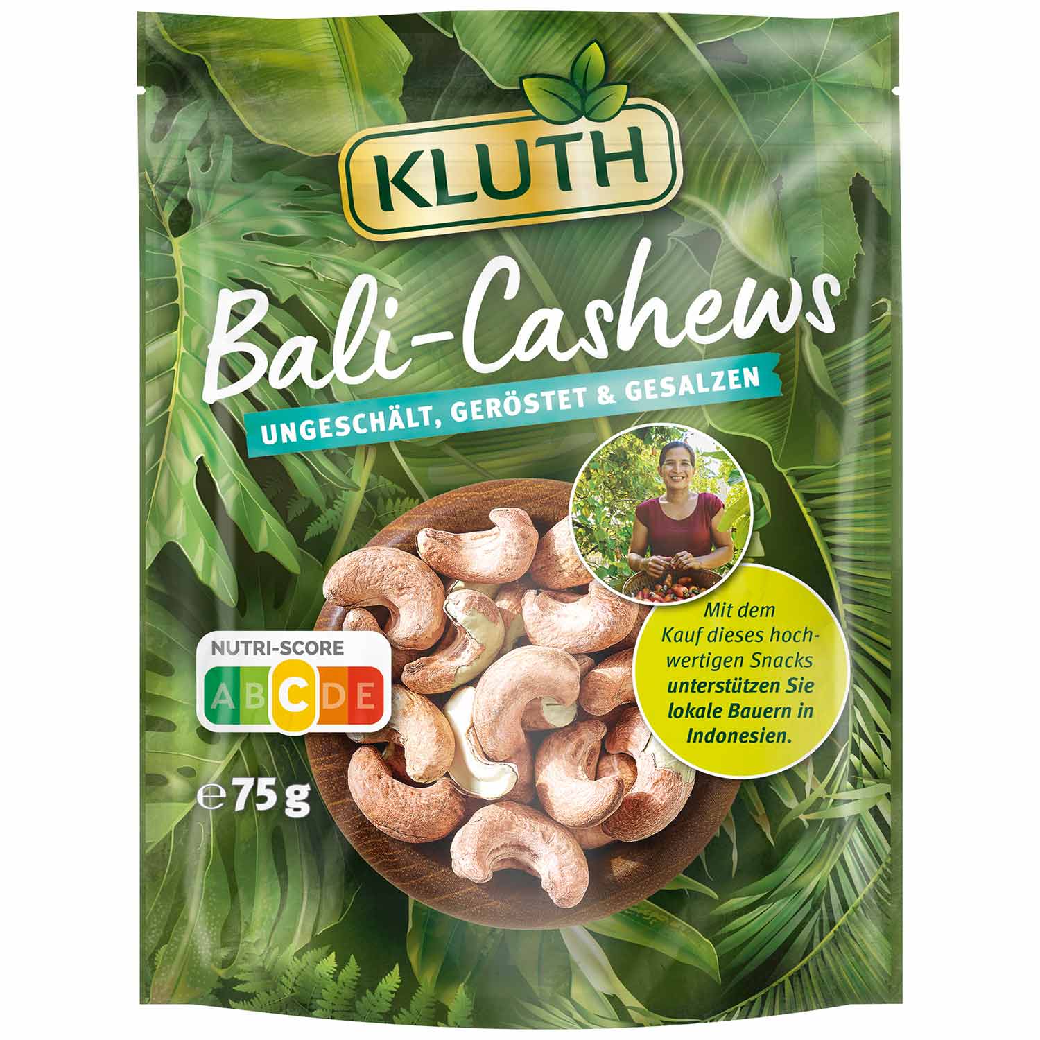 Kluth Bali-Cashews ungeschält, geröstet & gesalzen 75g