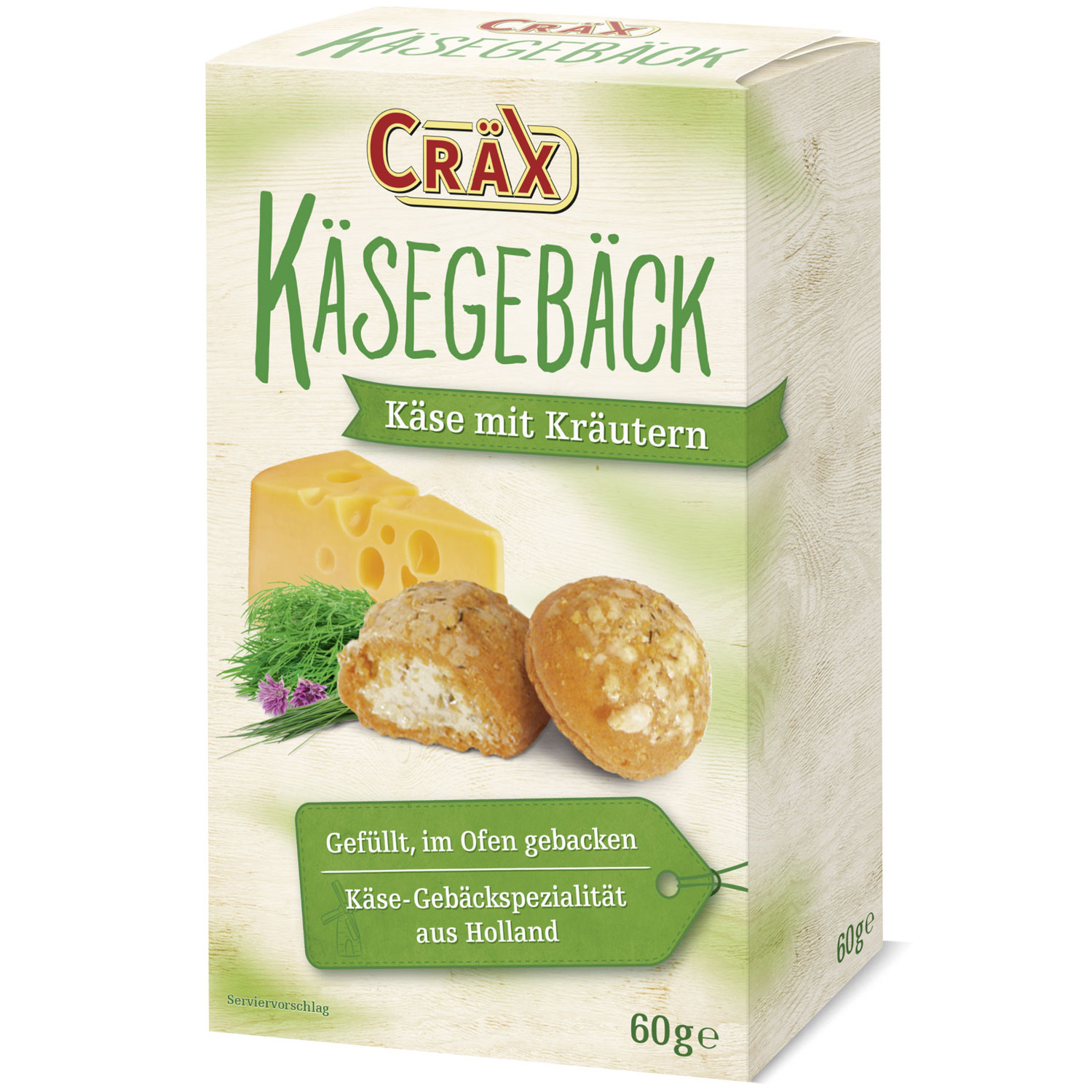 Cräx Käsegebäck Käse mit Kräutern 60g