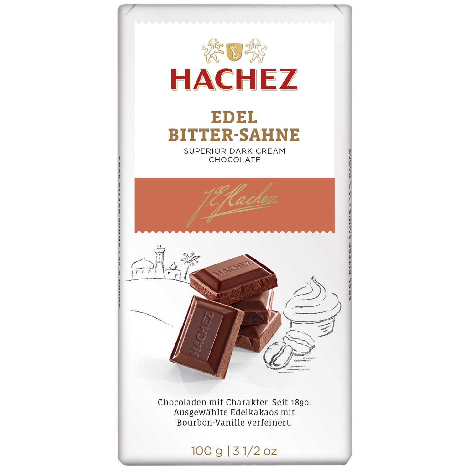 Hachez Edel Bitter-Sahne 100g