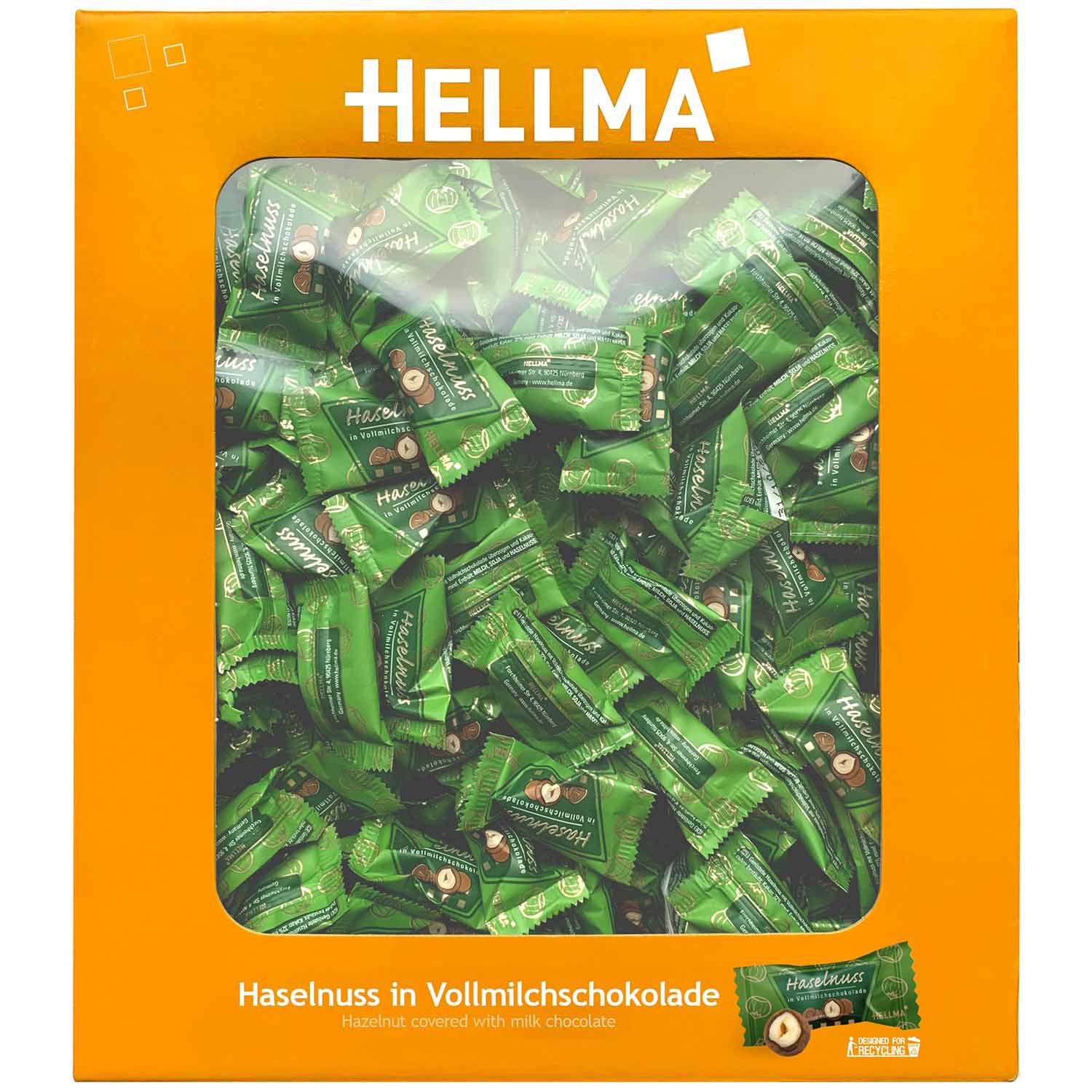 Hellma Haselnuss in Vollmilchschokolade 380er