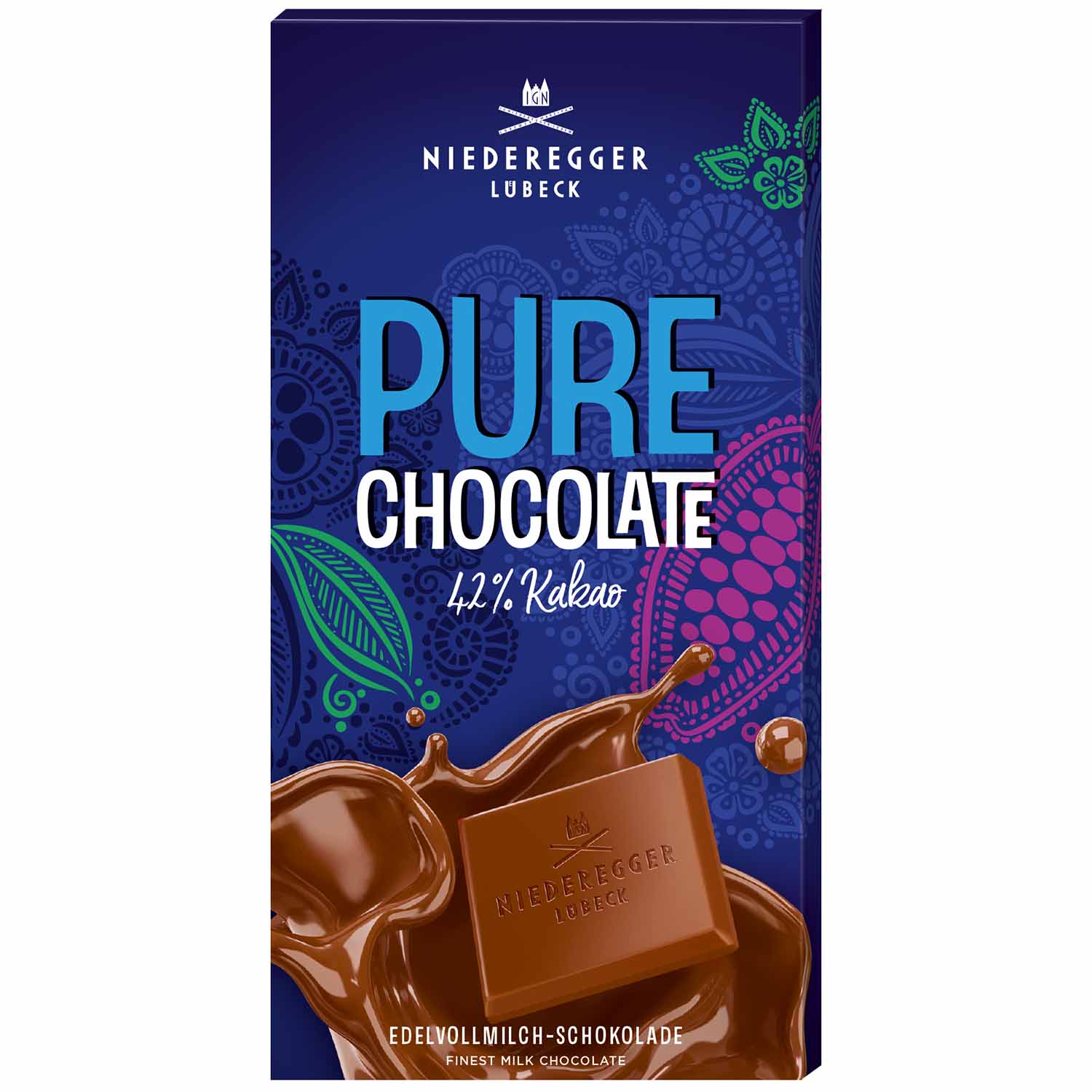 Niederegger Pure Chocolate Tafel Edelvollmilch 100g