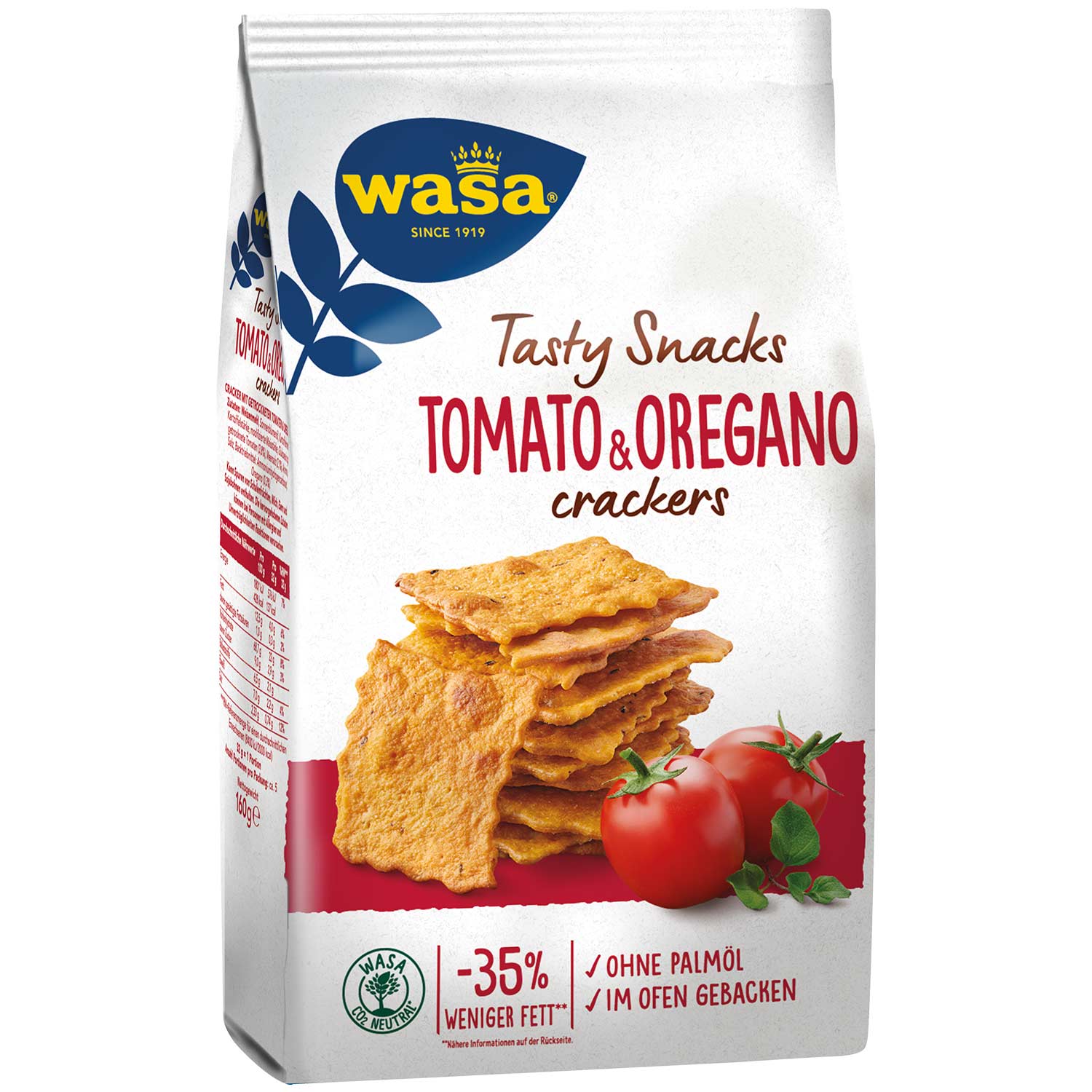 Wasa Tasty Snacks Tomato & Oregano Crackers 160g